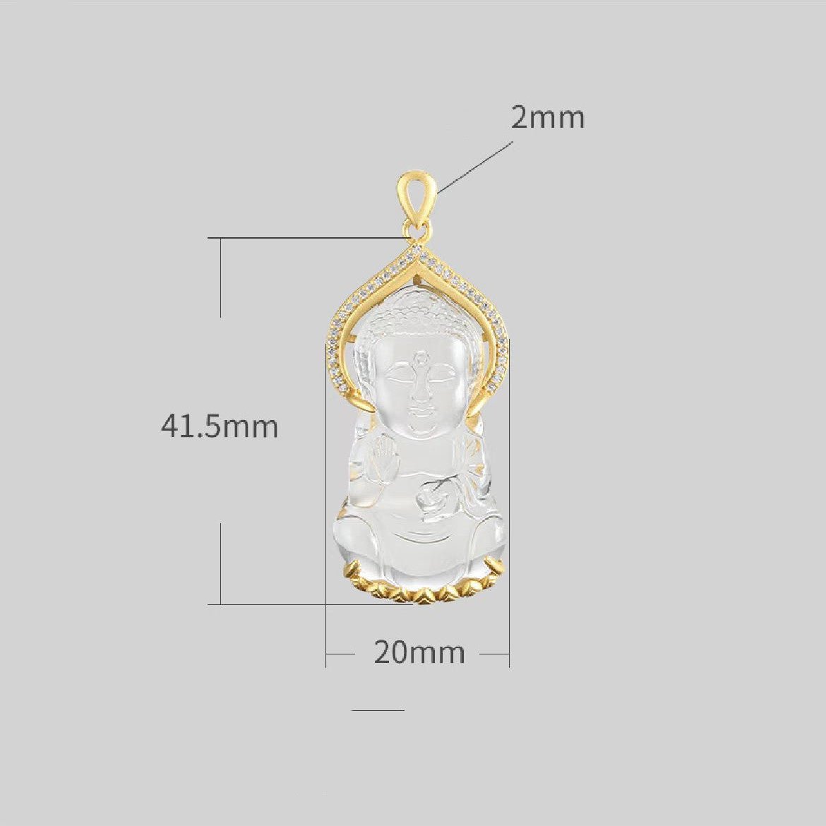 Shakyamuni Buddha White Crystal Necklace
