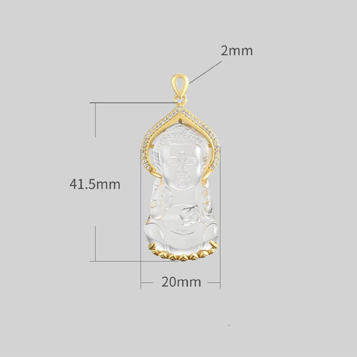 Shakyamuni Buddha White Crystal Pendant