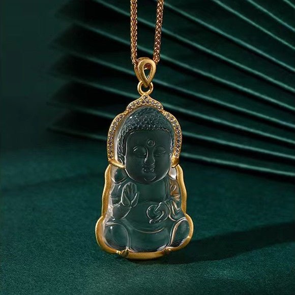 Shakyamuni Buddha White Crystal Pendant
