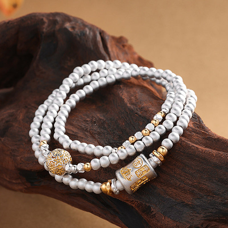999 Fine Silver Blessing Barrel Triple-Wrap Bracelet-Blessings Held Close
