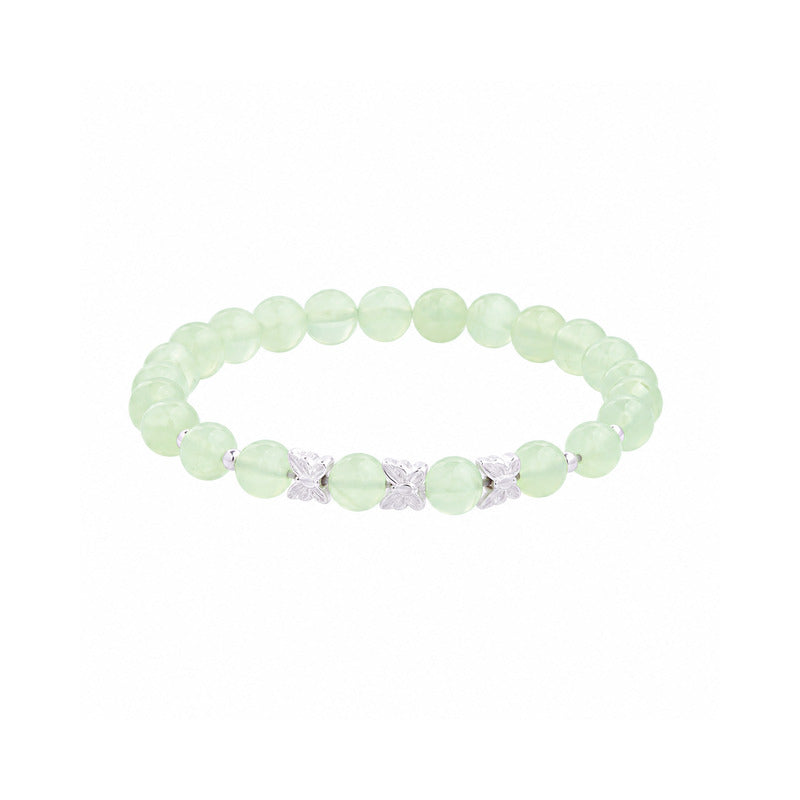 Silver Butterfly Prehnite Bracelet-Beautiful Wishes