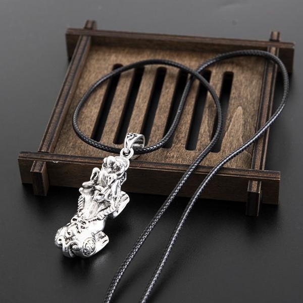 Silver Pixiu Lucky Pendant Necklace
