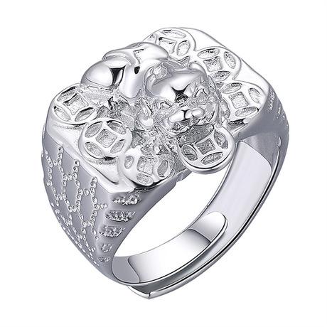 Silver Pixiu Wealth Ring(Adjustable)