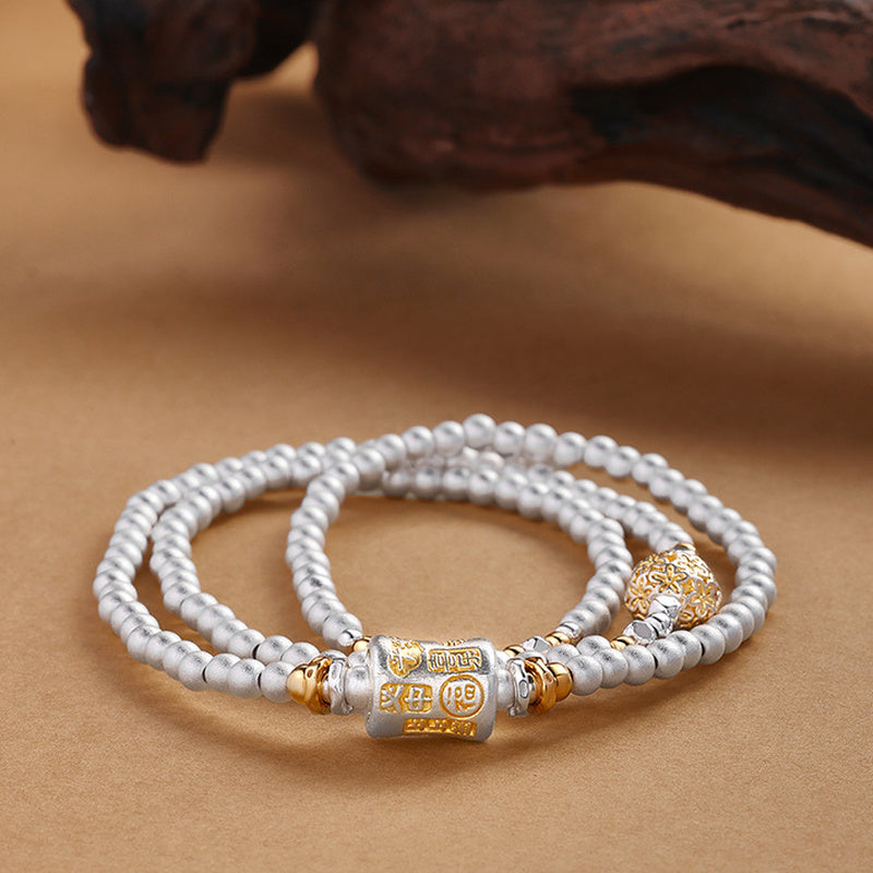 999 Fine Silver Blessing Barrel Triple-Wrap Bracelet-Blessings Held Close