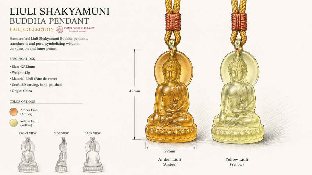 Liuli Shakyamuni Buddha Pendant¨CSpiritual Protection