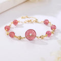 Strawberry Crystal Auspicious Knot Lucky Bracelet