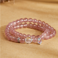 Strawberry Crystal Heart Double-Wrap Bracelet-Sweet Dreams