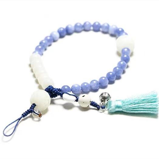 Strawburry Crystal Bodhi Beads Lotus Lucky Bracelet Cell Phone Chain
