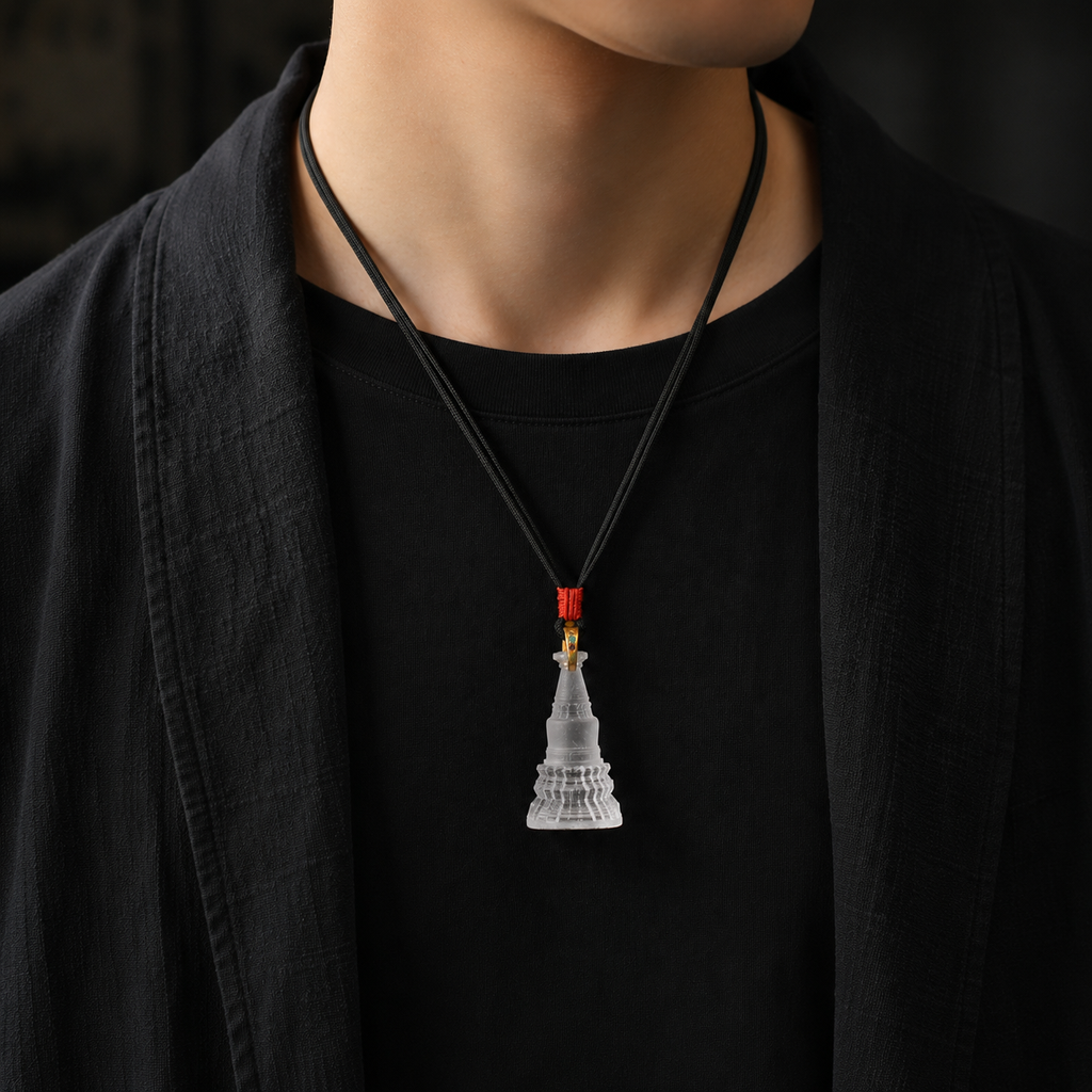 Tibetan Stupa Liuli Pendant-Wisdom Merit & Spiritual Aspiration