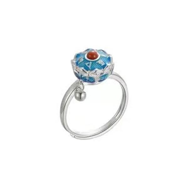 Tibetan Prayer Wheel Mantra 925 Silver Ring