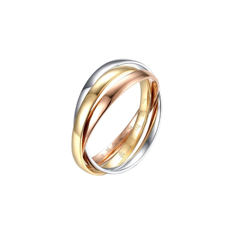 Triple Interlocked Buddhist Six Word Mantra Ring
