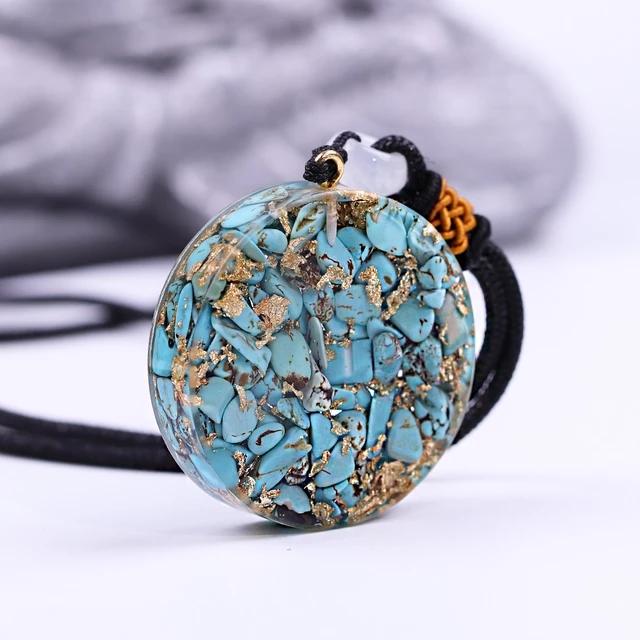 Turquoise Orgonite Chakra Energy Pendant Healing Necklace