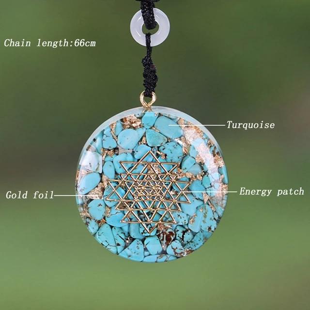 Turquoise Orgonite Chakra Energy Pendant Healing Necklace
