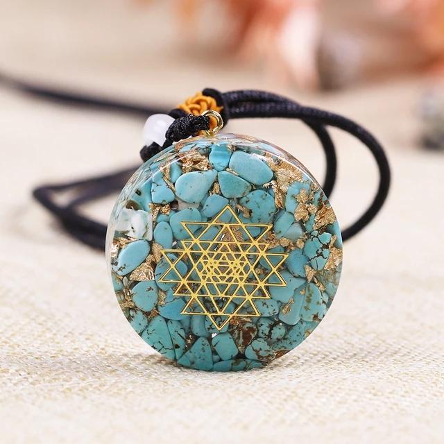 Turquoise Orgonite Chakra Energy Pendant Healing Necklace