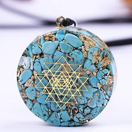 Turquoise Orgonite Chakra Energy Pendant Healing Necklace