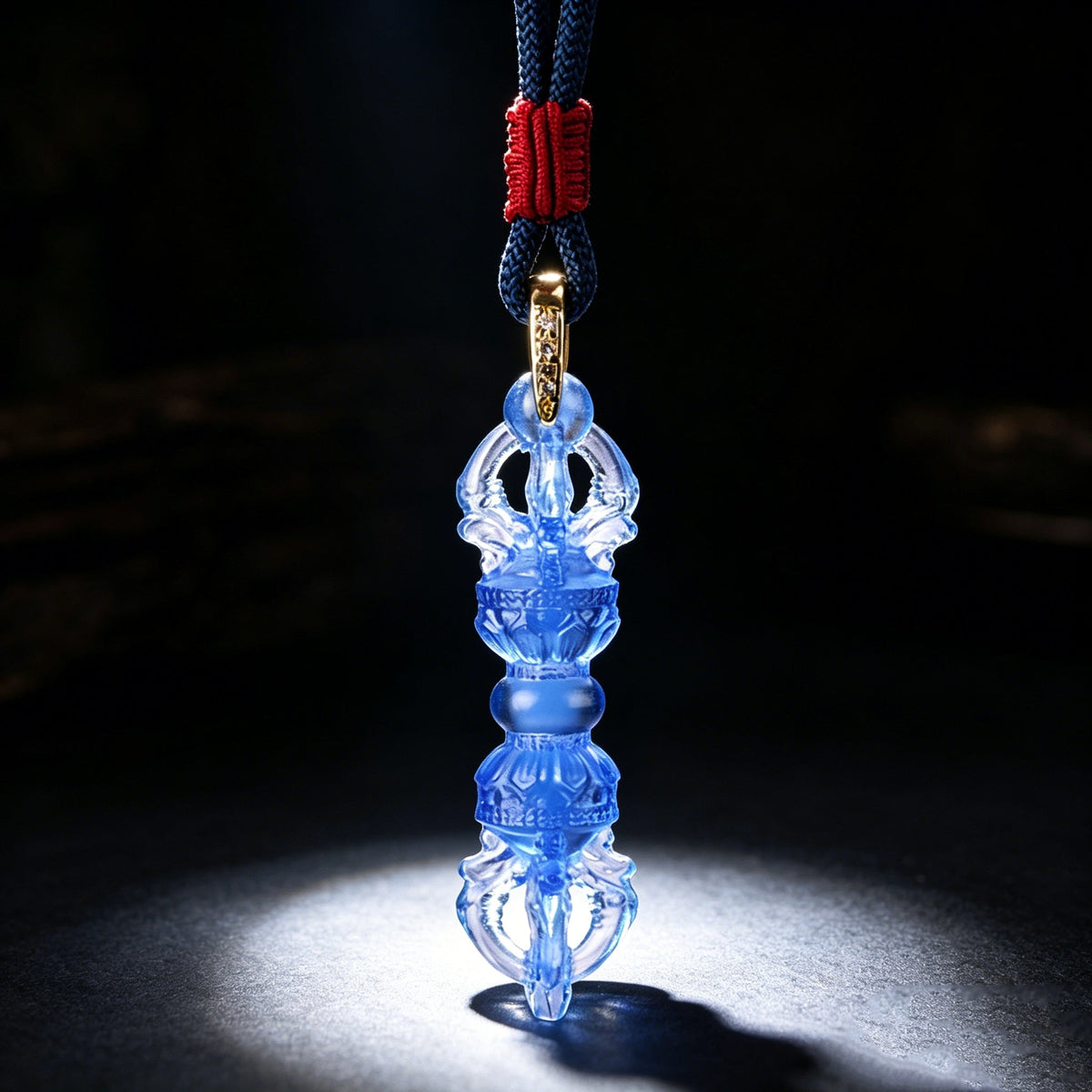Tibetan Vajra Glaze Pendant Necklace for Mindful Strength