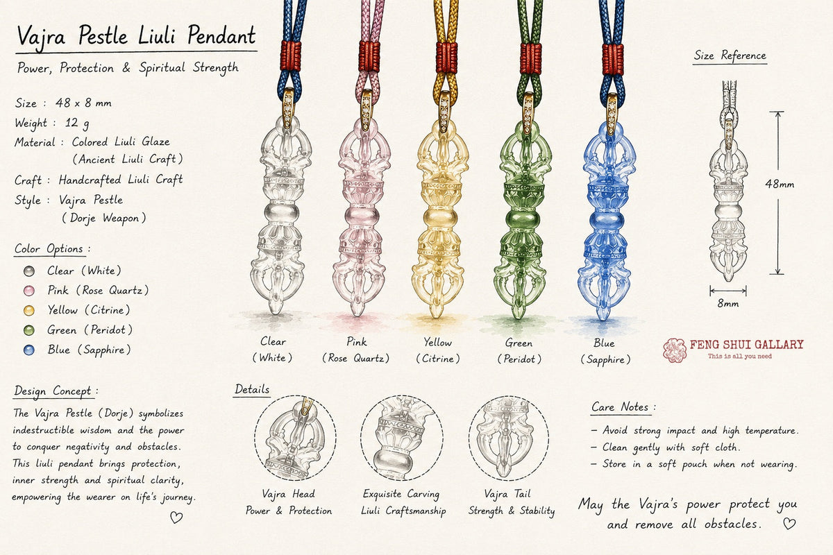 Tibetan Vajra Glaze Pendant Necklace for Mindful Strength
