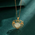 White Jade 18K Gold Plated 925 Silver Fengshui Necklace