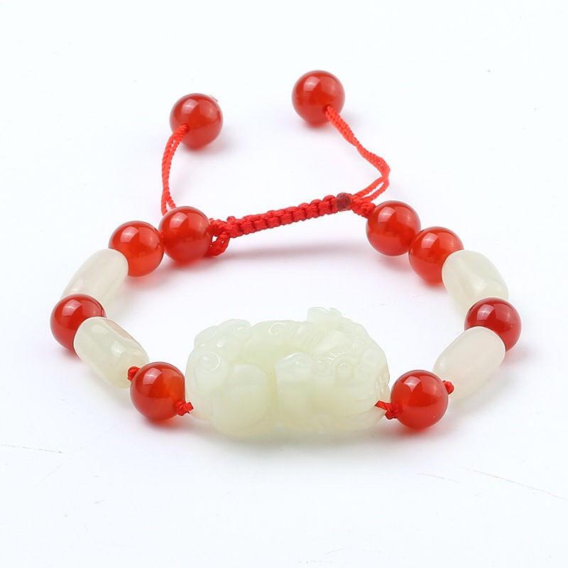 White Jade Pixiu Lucky Bracelet