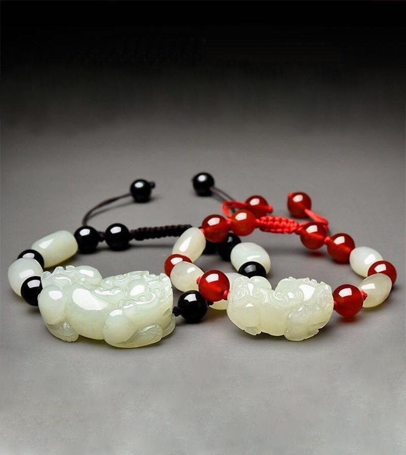 White Jade Pixiu Lucky Bracelet