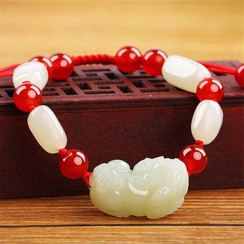 White Jade Pixiu Lucky Bracelet