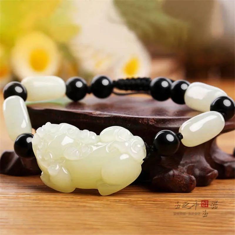 White Jade Pixiu Lucky Bracelet