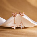 Natural White Mother-of-Pearl Butterfly S925 Silver Earrings-A Delicate Flutter