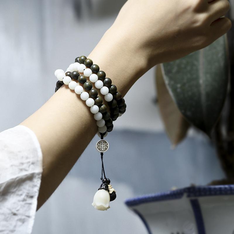 Xingyue Bodhi 108 Beads Green Sandalwood Prayer Bracelet