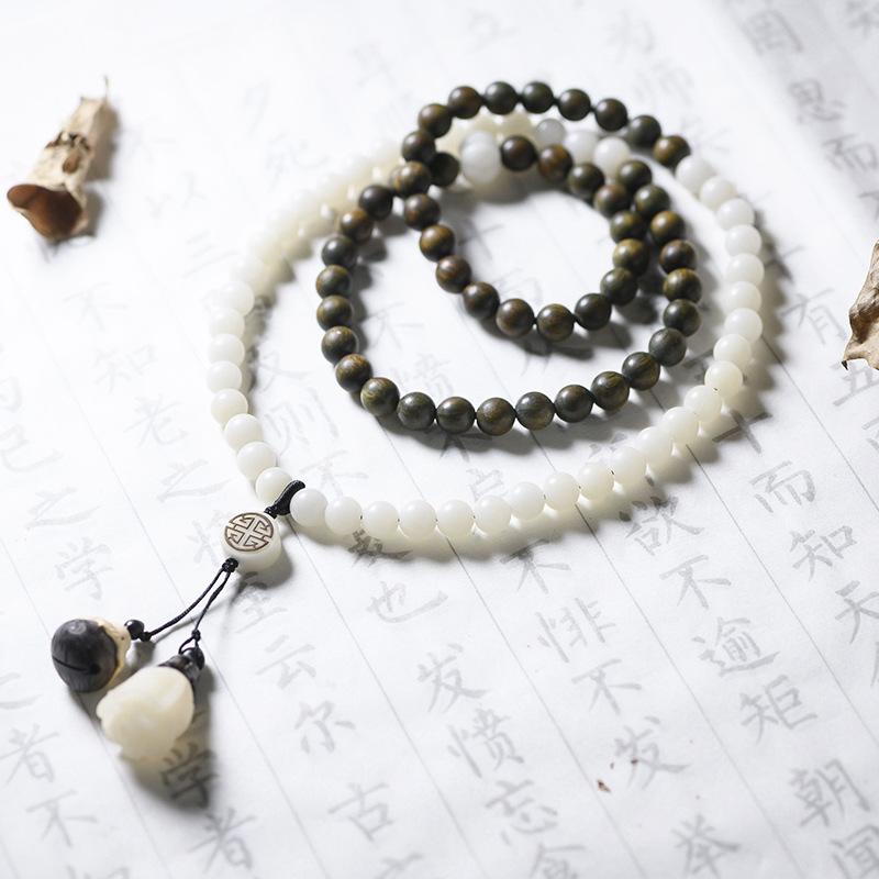 Xingyue Bodhi 108 Beads Green Sandalwood Prayer Bracelet