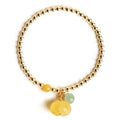 Yellow Jade Pumpkin Golden Beads Abundance Bracelet