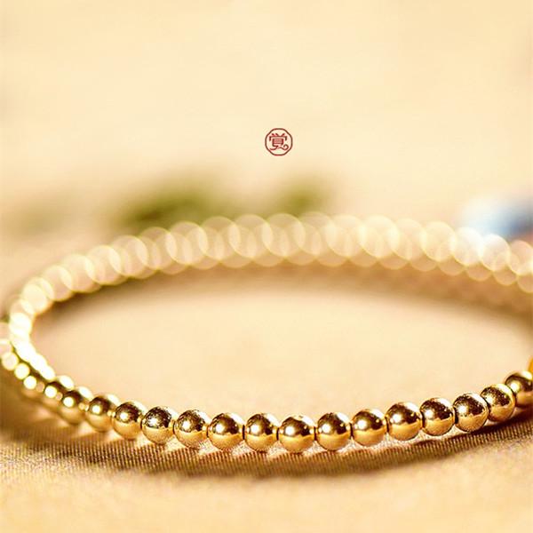 Yellow Jade Pumpkin Golden Beads Abundance Bracelet