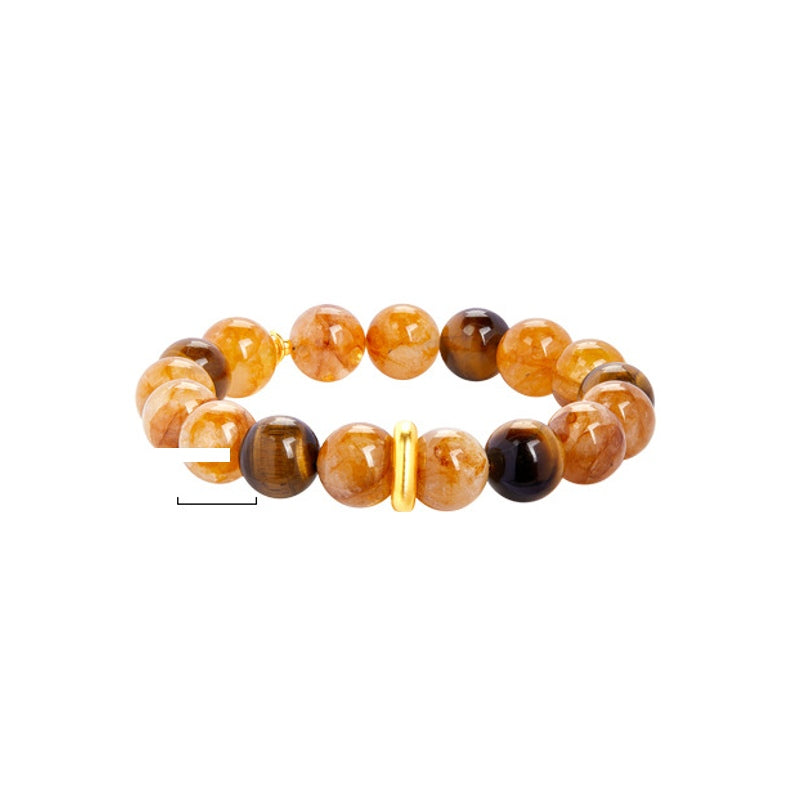 Yellow Inclusion Quartz Tiger's Eye Bracelet-Golden Wishes