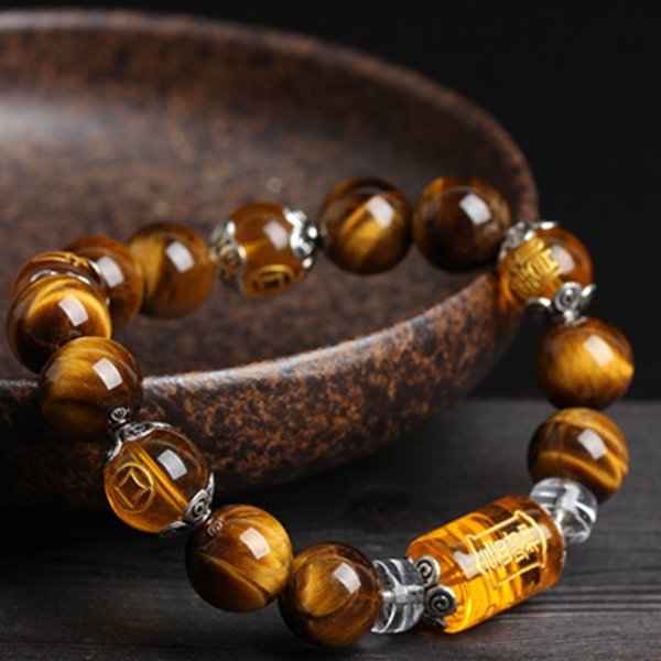 Yellow Tiger Eye God Of Wealth Bracelet