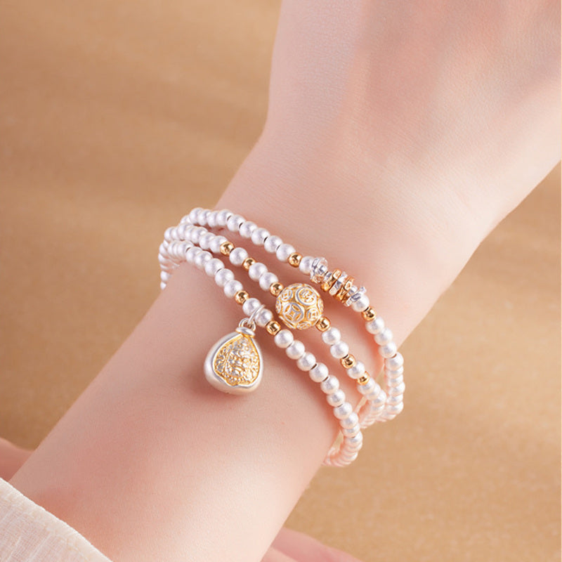 999 Silver Yellow Wealth Deity Triple-Wrap Bracelet-Grounded Abundance