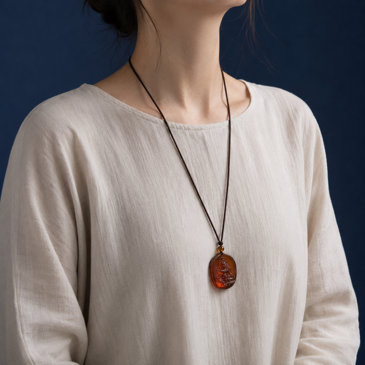 Yellow Jambhala Liuli Pendant-Wealth Generosity & Prosperity