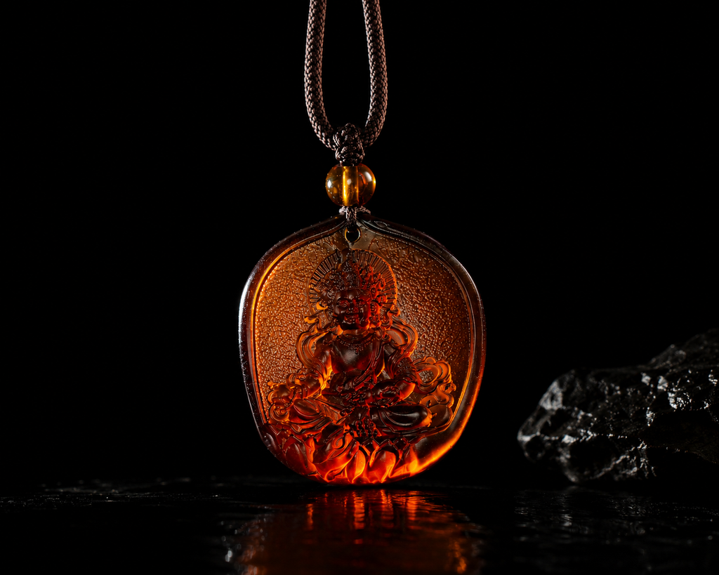 Yellow Jambhala Liuli Pendant-Wealth Generosity & Prosperity